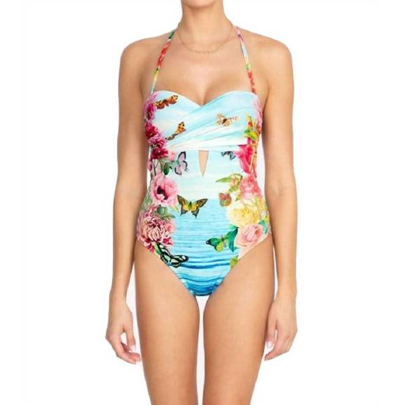 JOHNNY WAS Other - NEW JOHNNY WAS costa azul cut out one piece swimsuit in blue multi